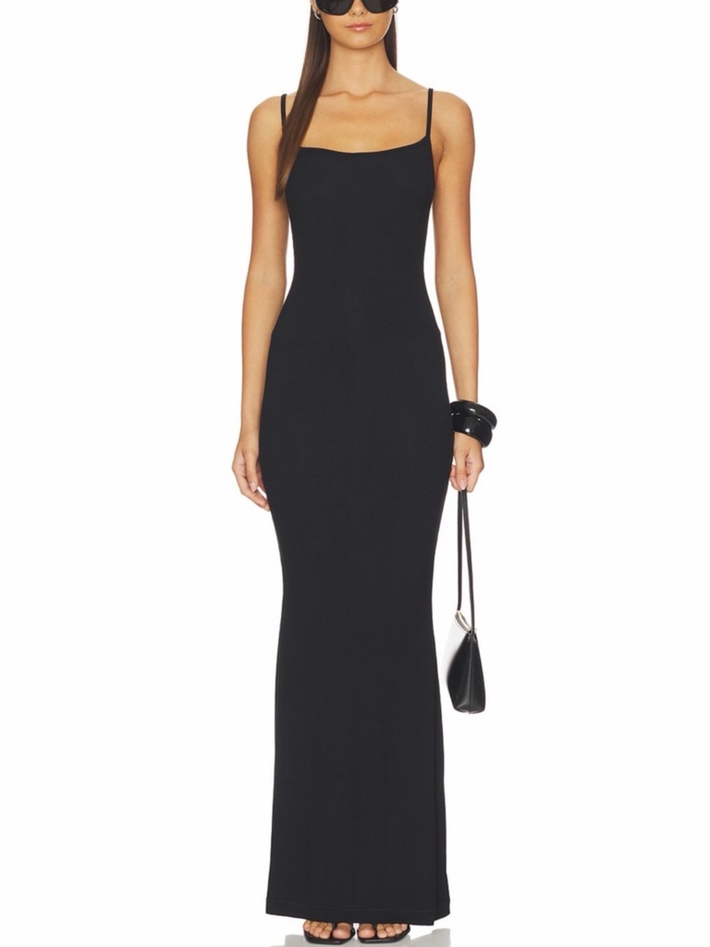 Skims Soft Lounge Slip Dress in Onyx
